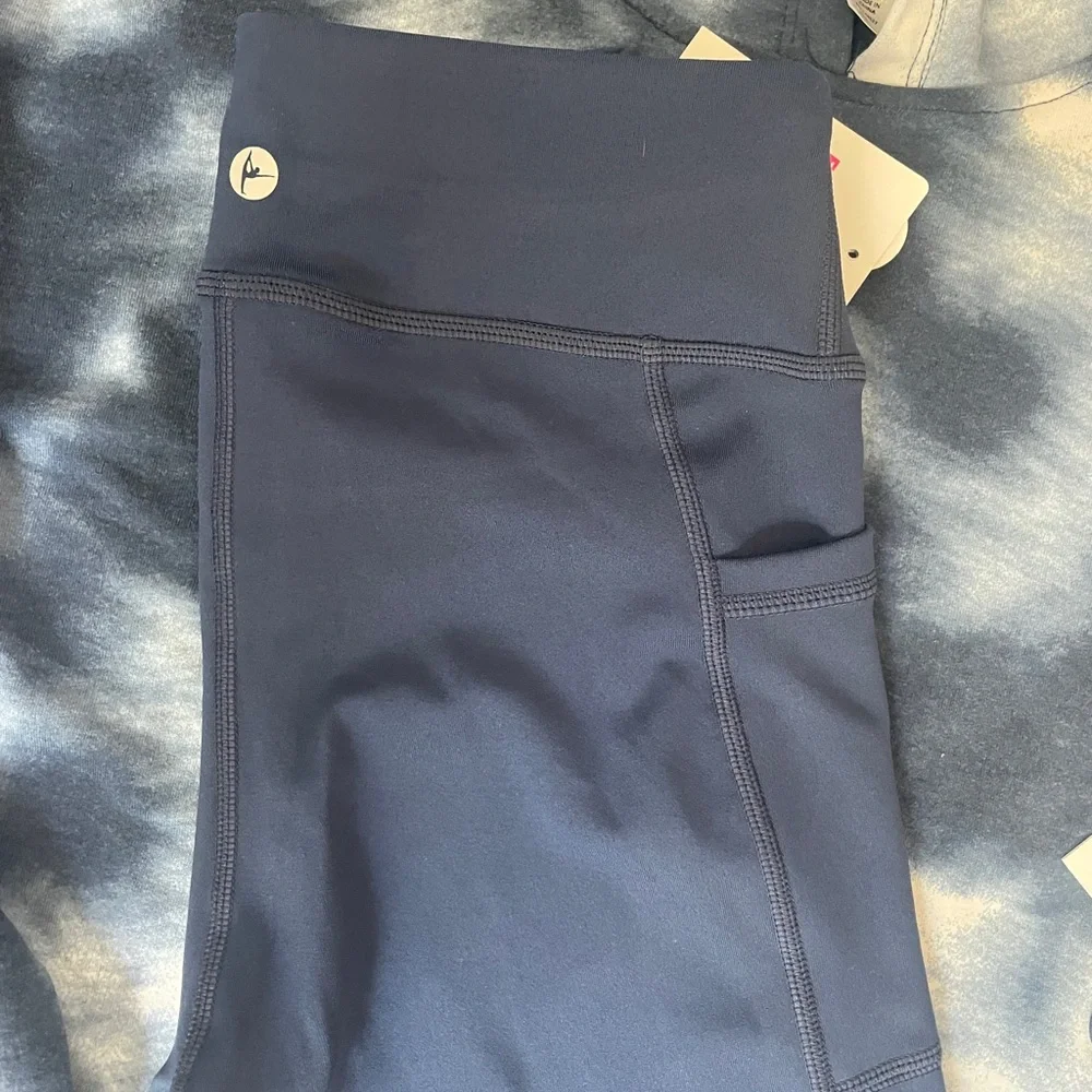 90 Degree By Reflex Kids Navy and White Leggings Set - Picture 4 of 8